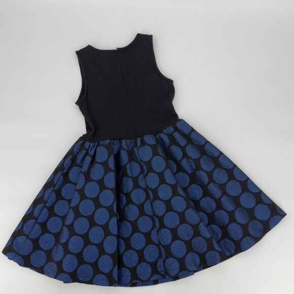 Dreampop by Cynthia Rowley Girl’s Metallic Polka Dot Dress M/8 Black Blue - Picture 5 of 9